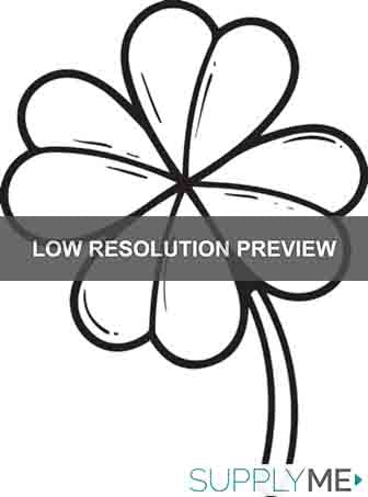 Printable four leaf clover coloring page for kids â