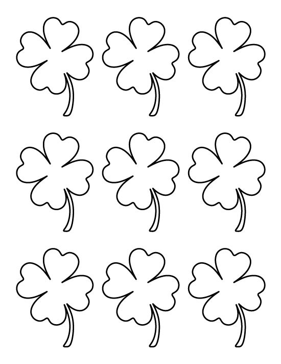 Printable small four leaf clover pattern use the pattern for crafts creating stencils scrapbooking and â clover leaf st patricks day quotes four leaf clover