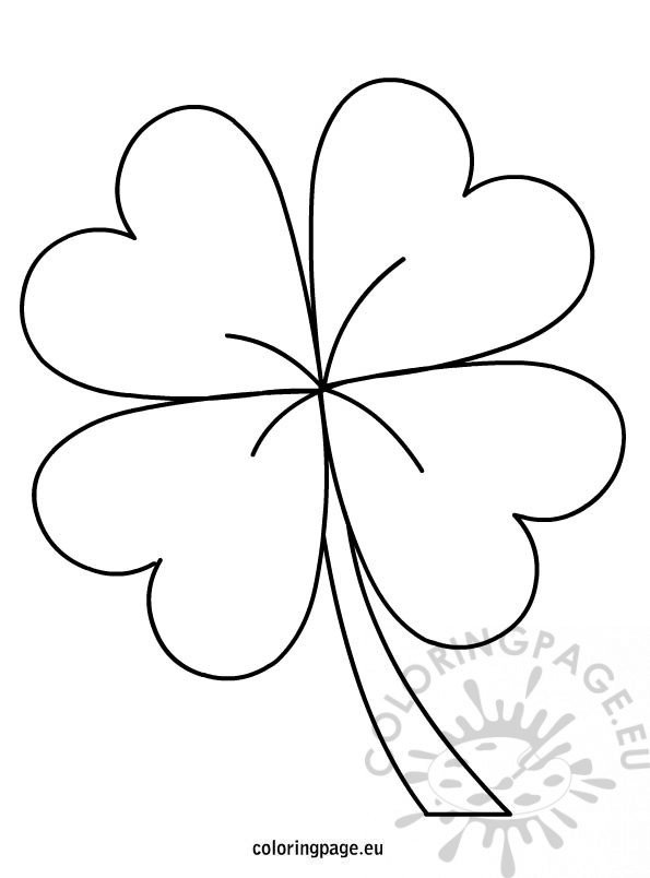 Four leaf clover coloring page