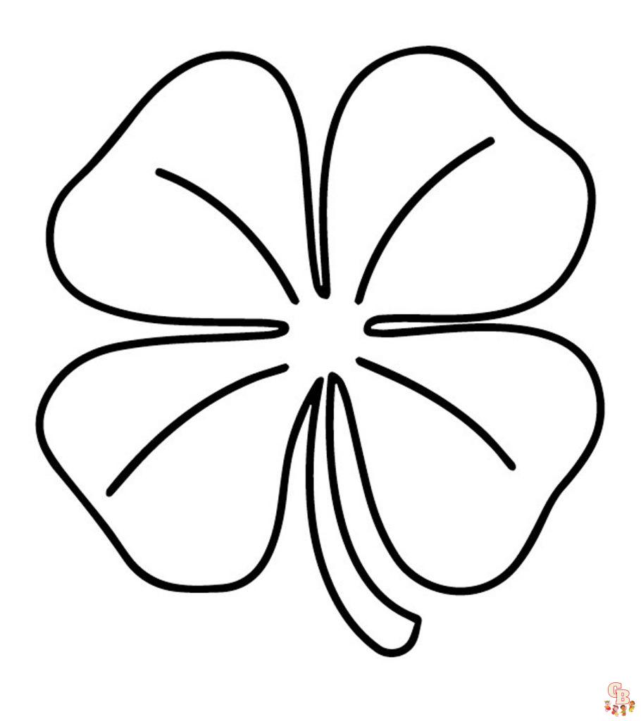 Four leaf clover coloring pages