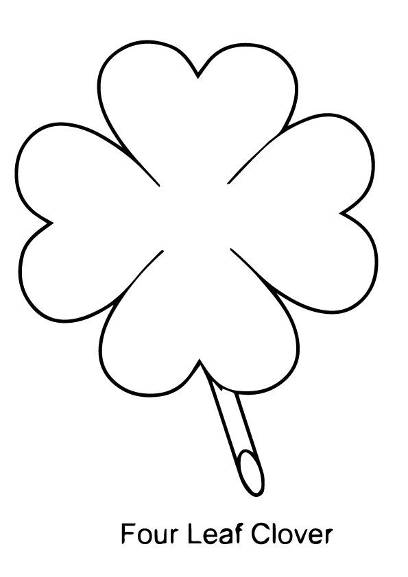 Four leaf clover coloring pages