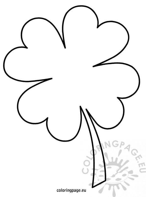 Four leaf clover template coloring page