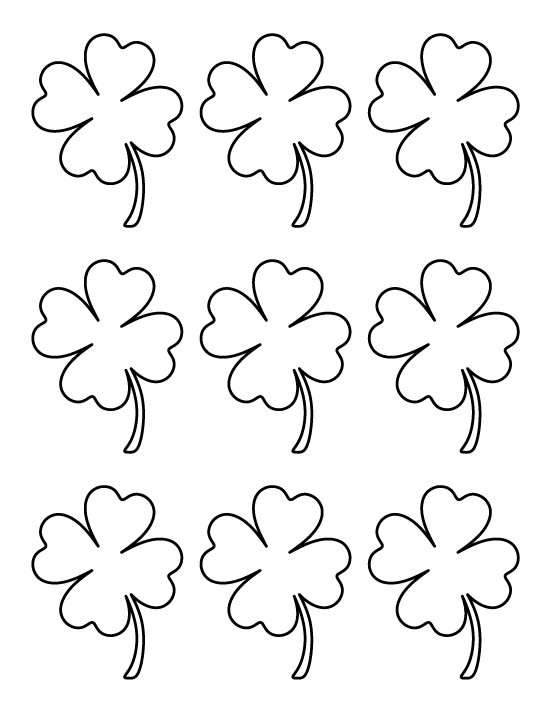 Printable small four leaf clover template