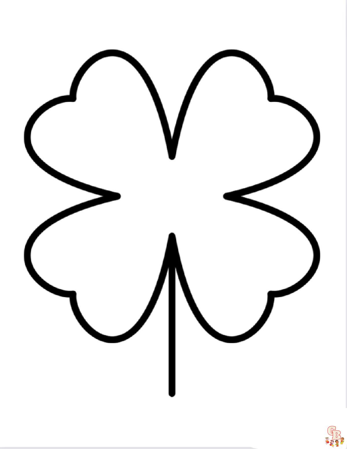 Four leaf clover coloring pages