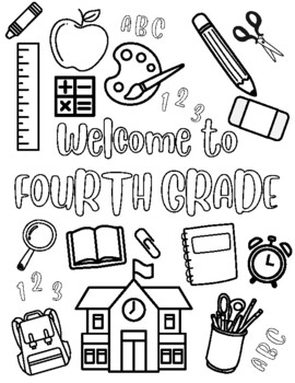 Wele to fourth grade coloring sheet by one in a miller design co