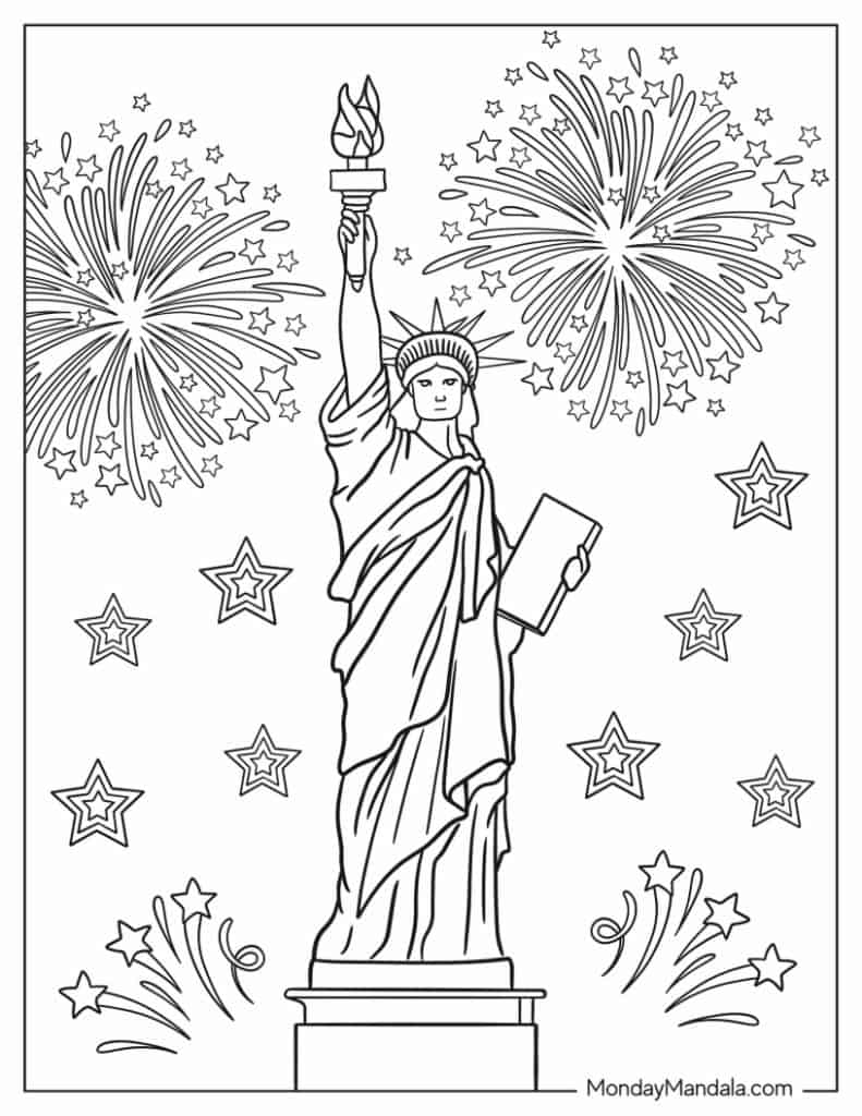 Th of july coloring pages free pdf printables