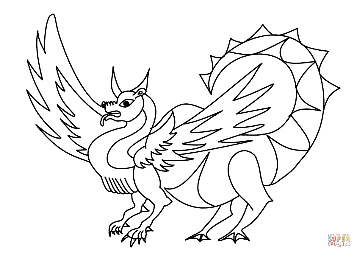 Dragon fox coloring page free printable coloring pages