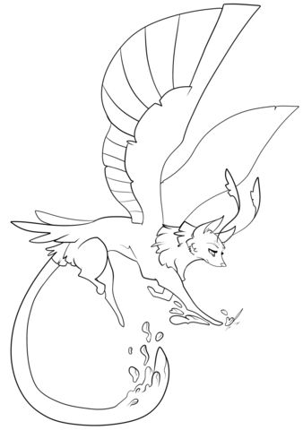 Feathered fantasy wolf coloring page free printable coloring pages wolf colors coloring pages dragon pictures