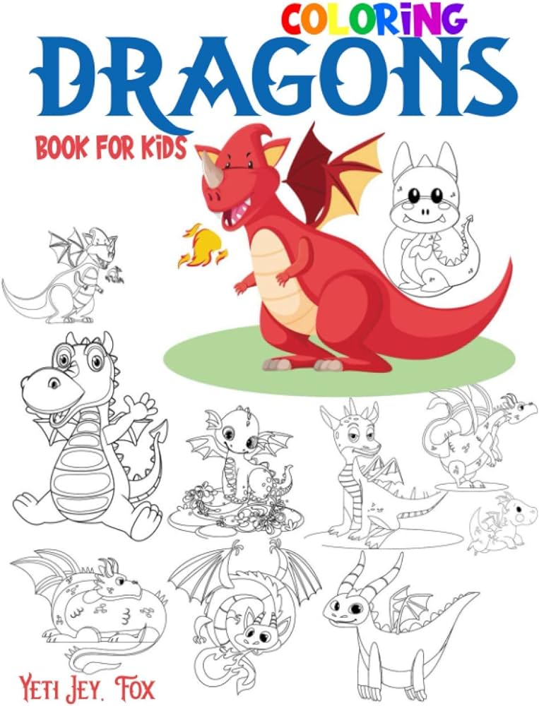 Dragons coloring book for kids dragon coloring book for boys and girls funny dragons coloring for ages