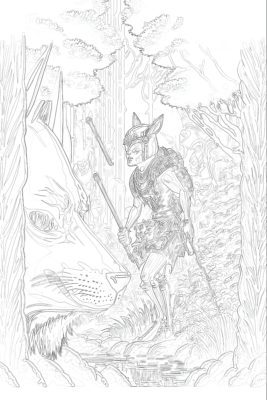 Demon fox waiting for warrior coloring page