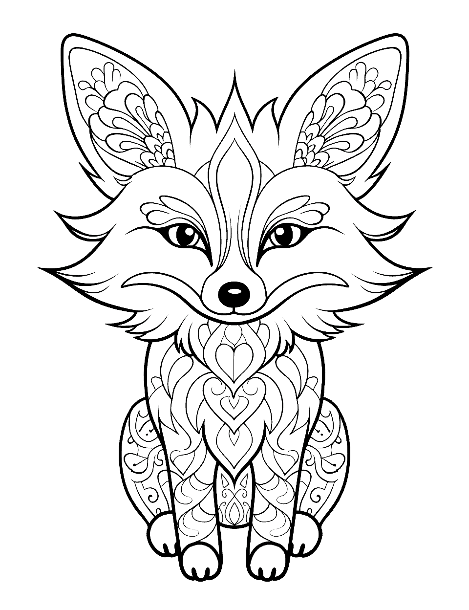 Fox coloring pages free printable sheets