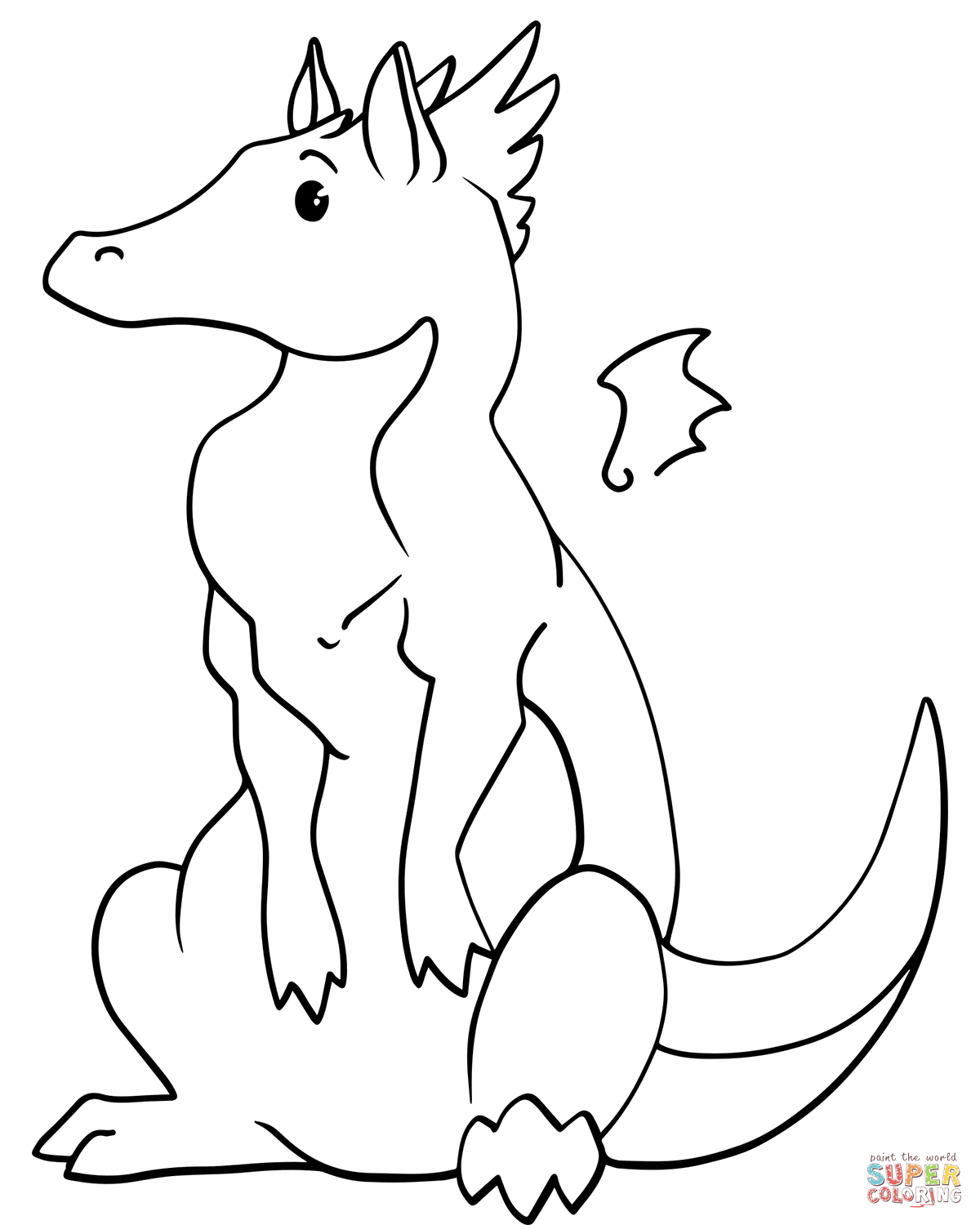 Cartoon dragon coloring page free printable coloring pages