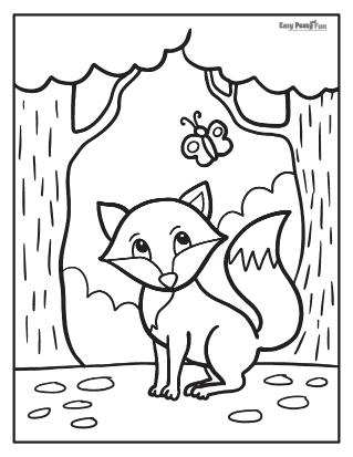 Fox coloring pages