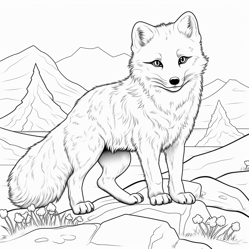 Arctic fox coloring pages