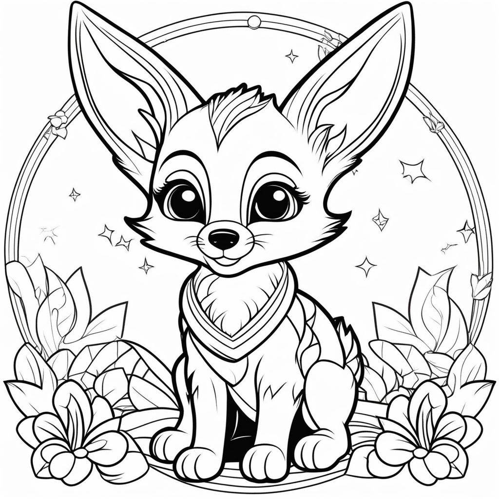 Cute baby animal coloring page