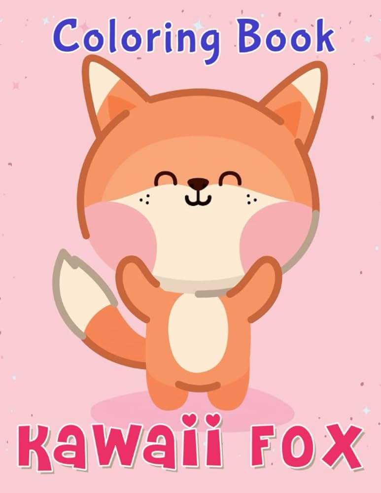 Kawaii fox coloring book cute animal coloring pages with wonderful illustrations for kids to have fun and relax ideal gift for birthdays day by world painting