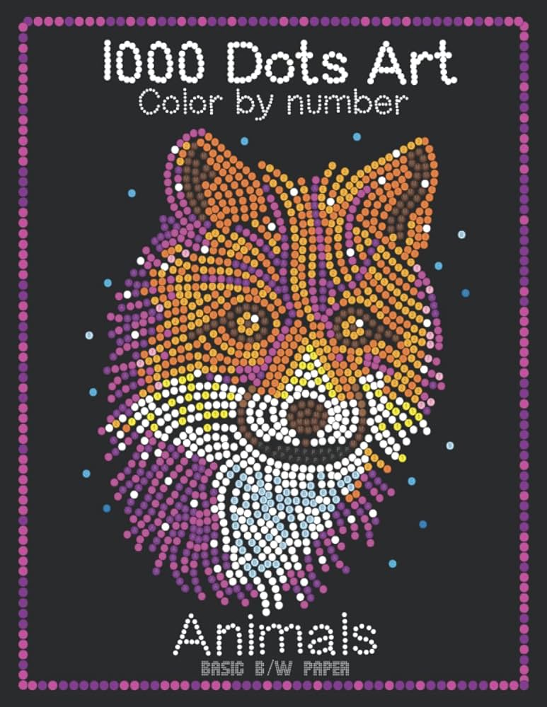 Dots art color by number animals