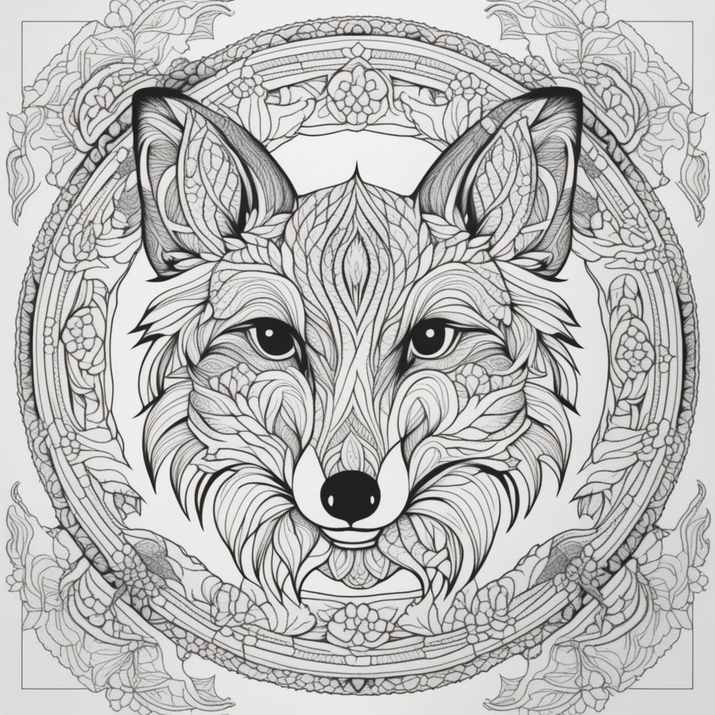 Detailed line and dot art style image of a fox character in a fransiscan friars hooded robe