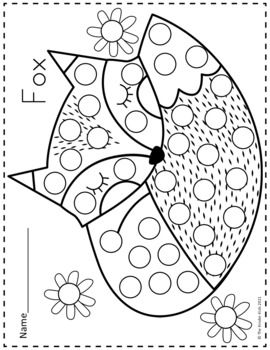 Woodland forest animals dot markers coloring pages animal crafts preschool forest animals woodland animal art