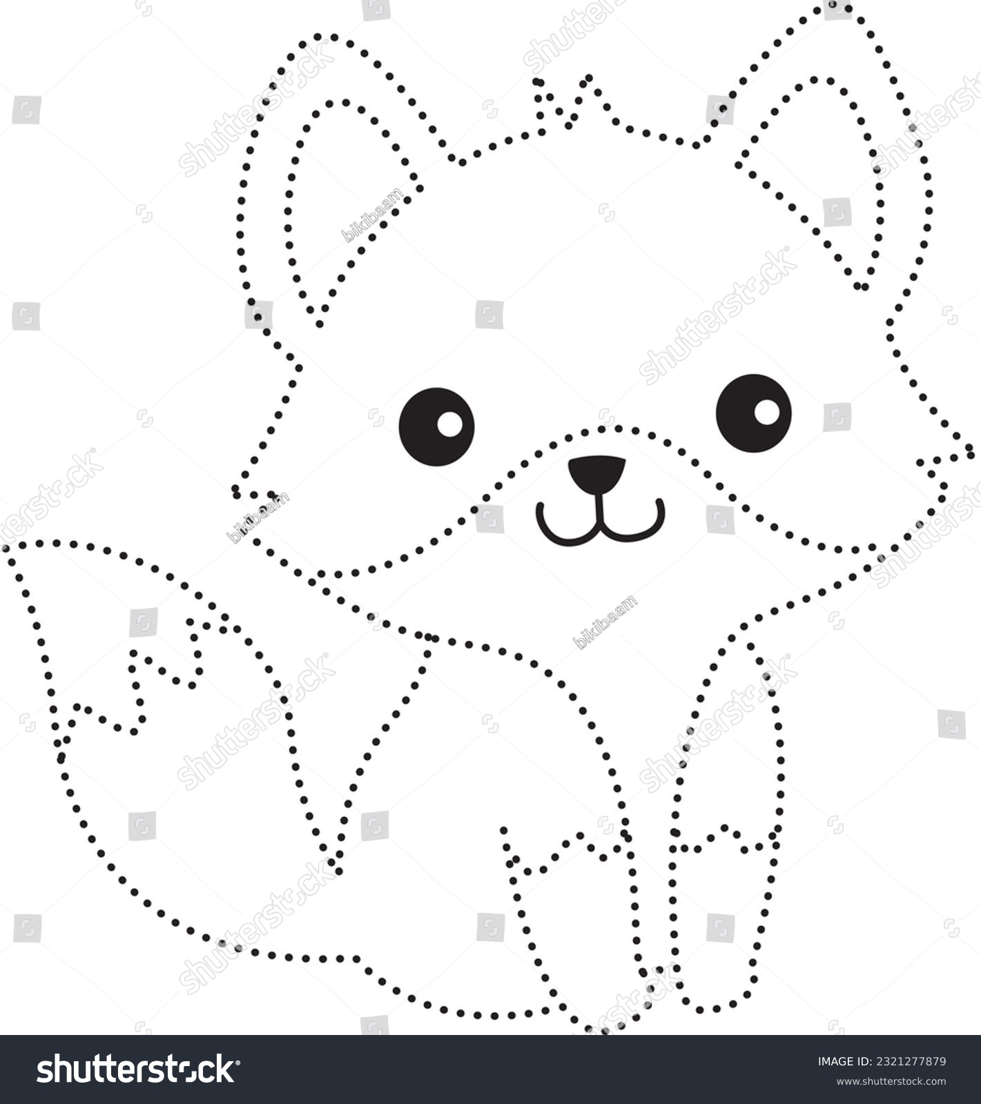 Fox patchwork draw cartoon doodle kawaii stock vector royalty free