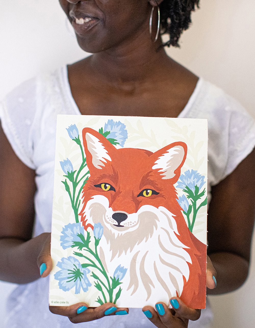 Fox with chicory paint