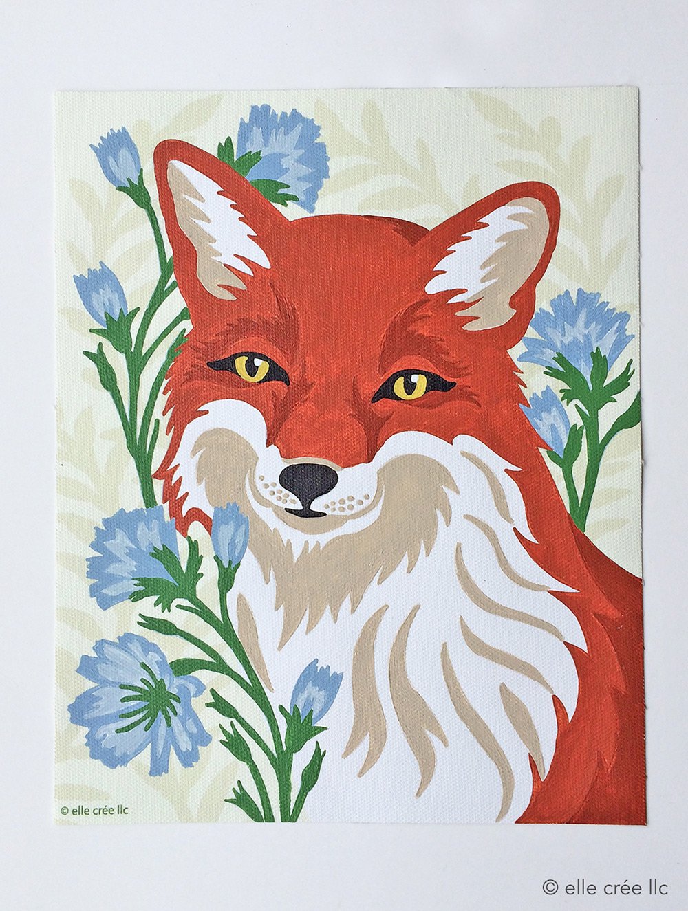 Fox with chicory paint