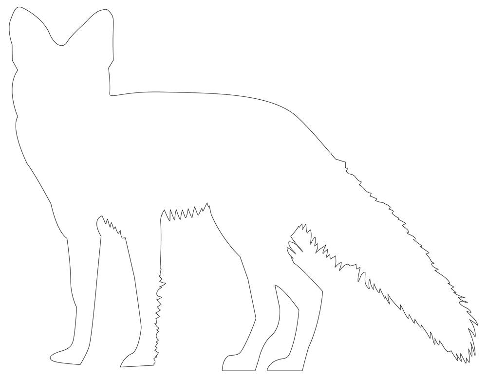 Fox outline template free fox coloring page