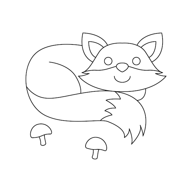 Premium vector cute fox for coloring pages and books