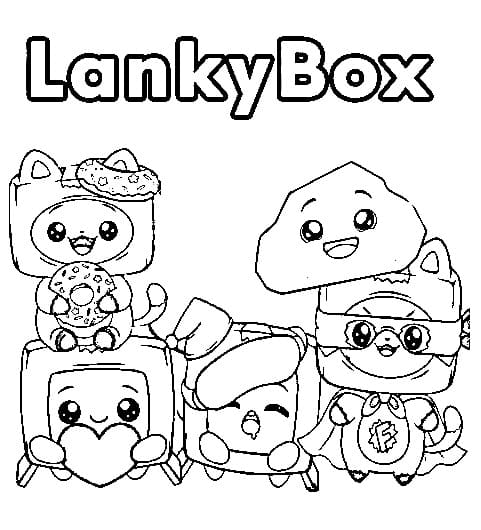 Cute lankybox coloring page