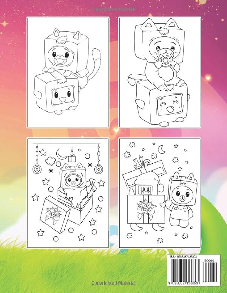 Lankybox colouring book for fan girls boys teens kids students a coloring book for kids ages