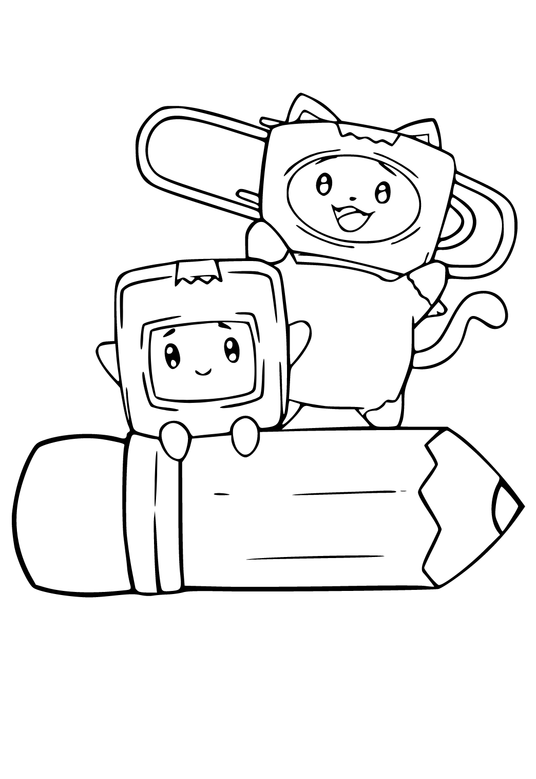 Free printable lankybox pencil coloring page for adults and kids