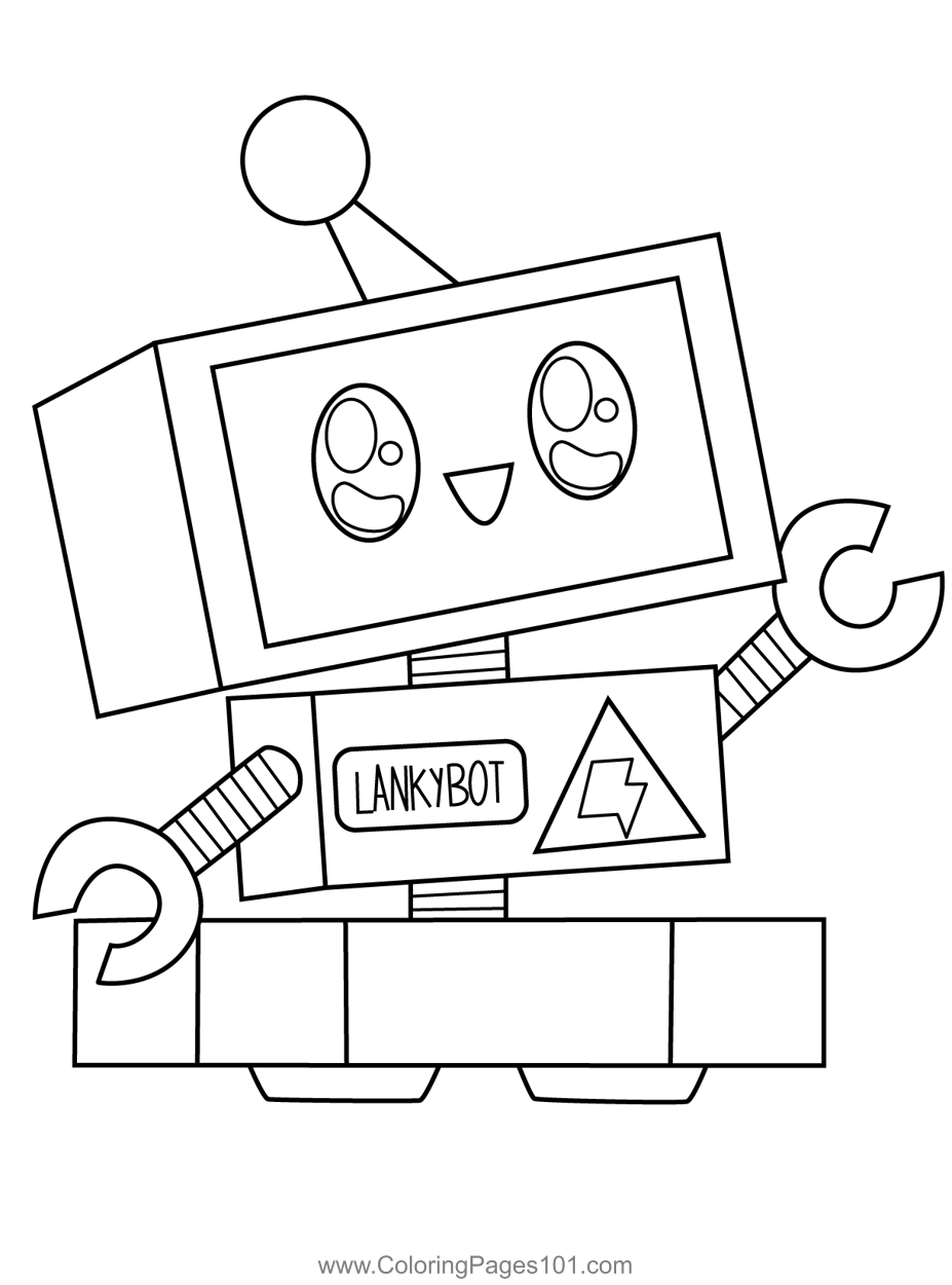 Lankybot lankybox coloring page for kids