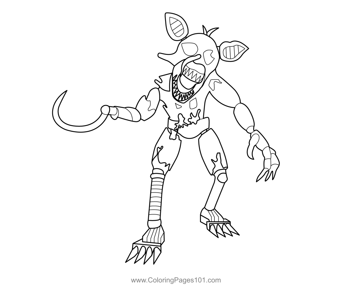 Grimm foxy fnaf coloring page for kids