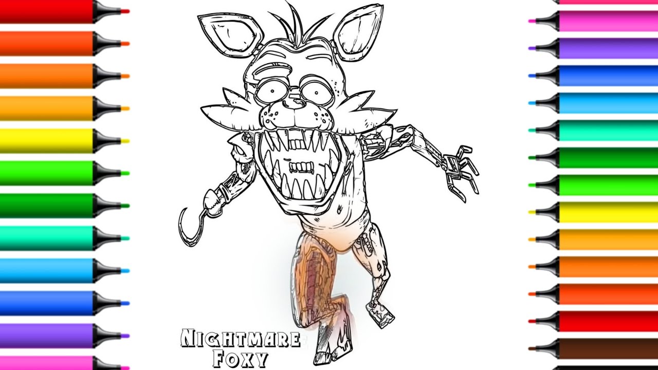 Five nights at freddys coloring pages nightare foxy ncs usic