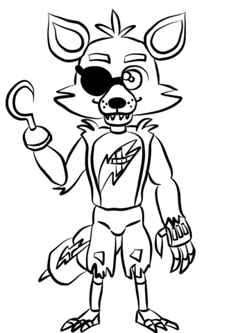 Fnaf foxy coloring page free printable coloring pages