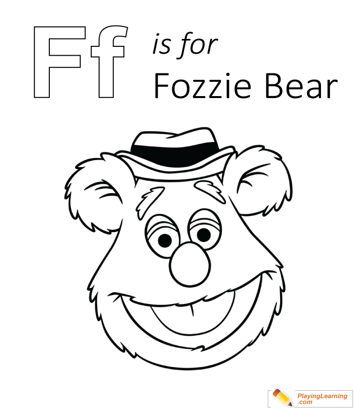 F is for fozzie bear coloring page free f is for fozzie bear coloring page