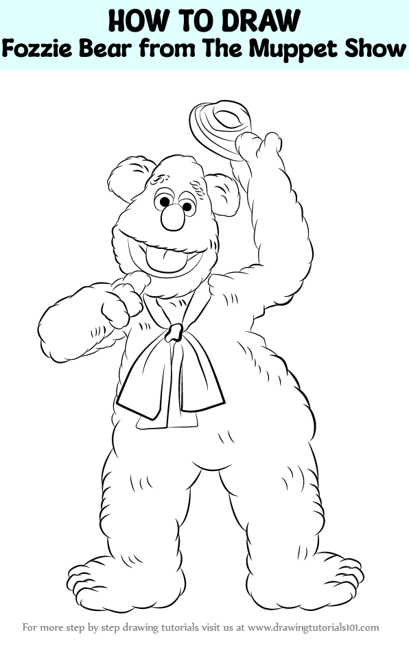 How to draw fozzie bear from the muppet show the muppet show step by step