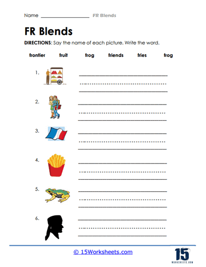 Fr blends worksheets