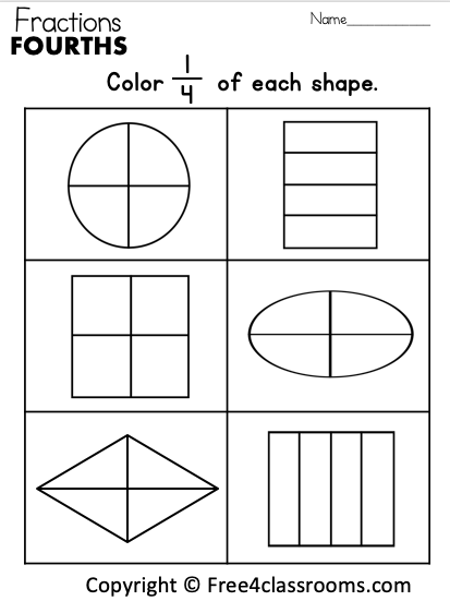 Free fractions coloring worksheet