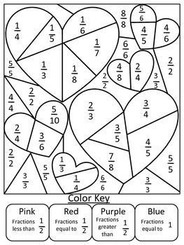 Printable fractions coloring sheet