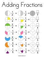 Fraction coloring pages