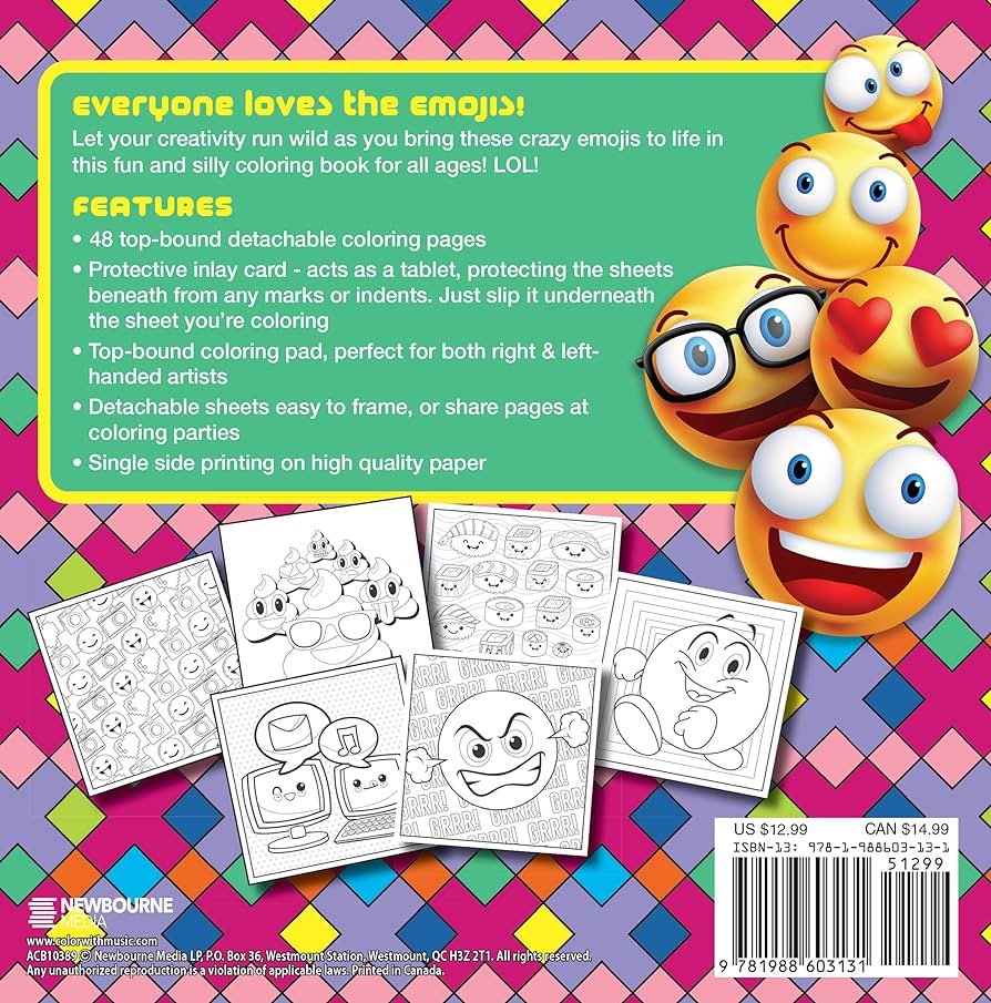 Emoji crazy coloring book newbourne media books