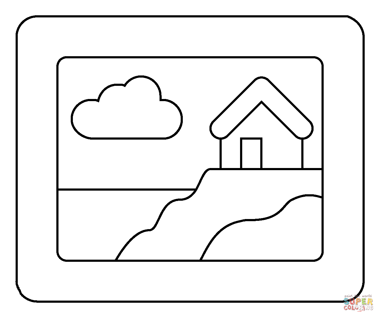 Framed picture emoji coloring page free printable coloring pages