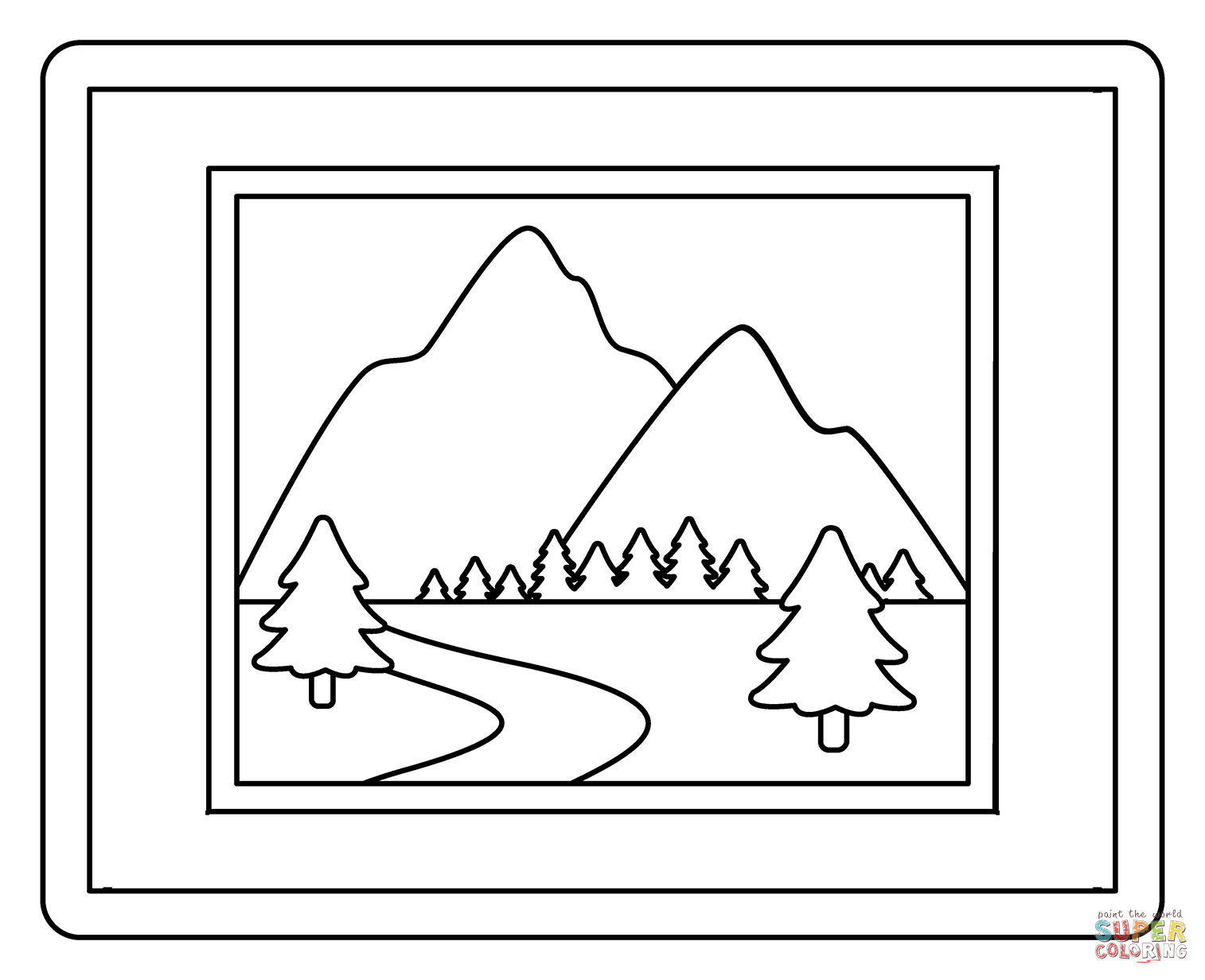 Framed picture emoji coloring page free printable coloring pages