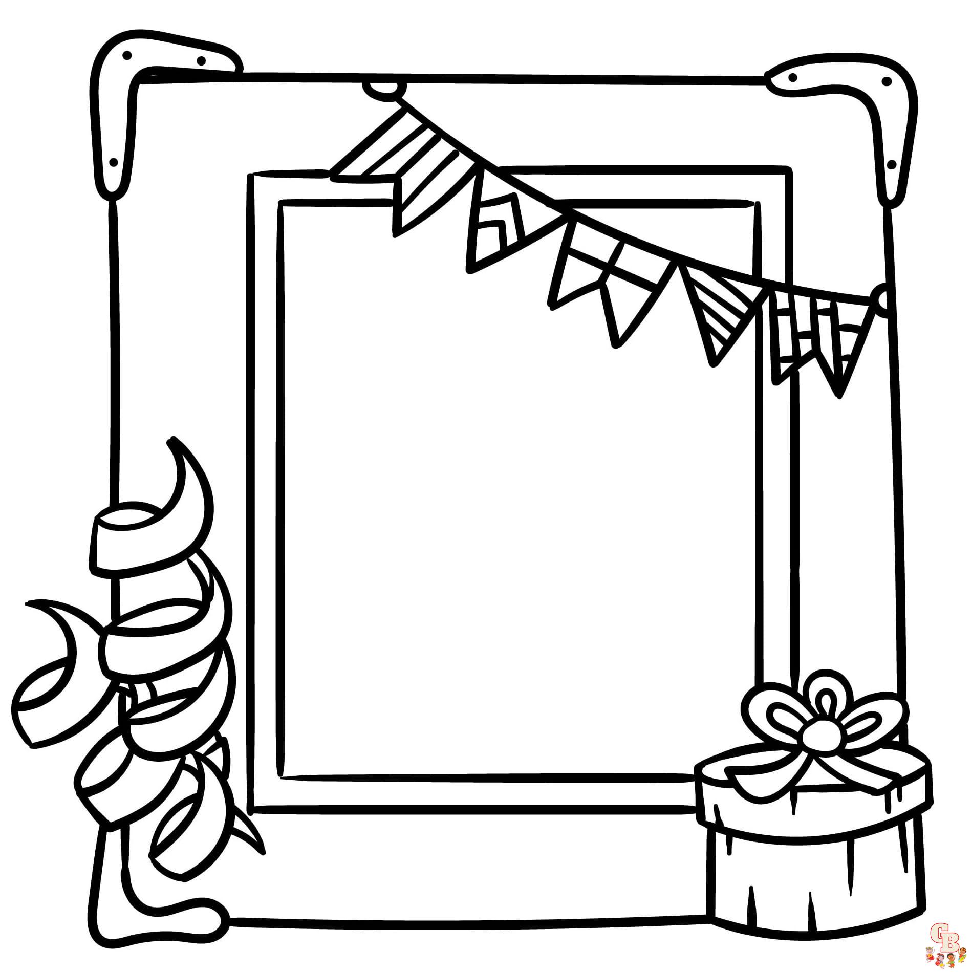 Printable picture frame coloring pages free for kids and adults