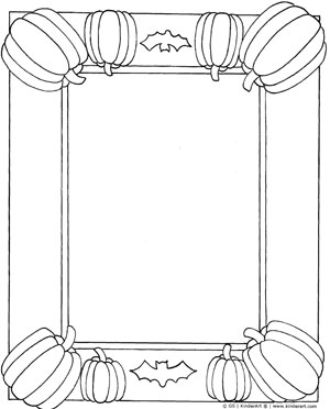 Pumpkin frame coloring page â