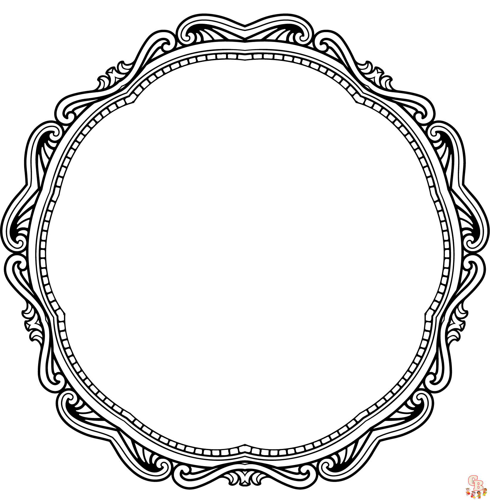 Printable picture frame coloring pages free for kids and adults