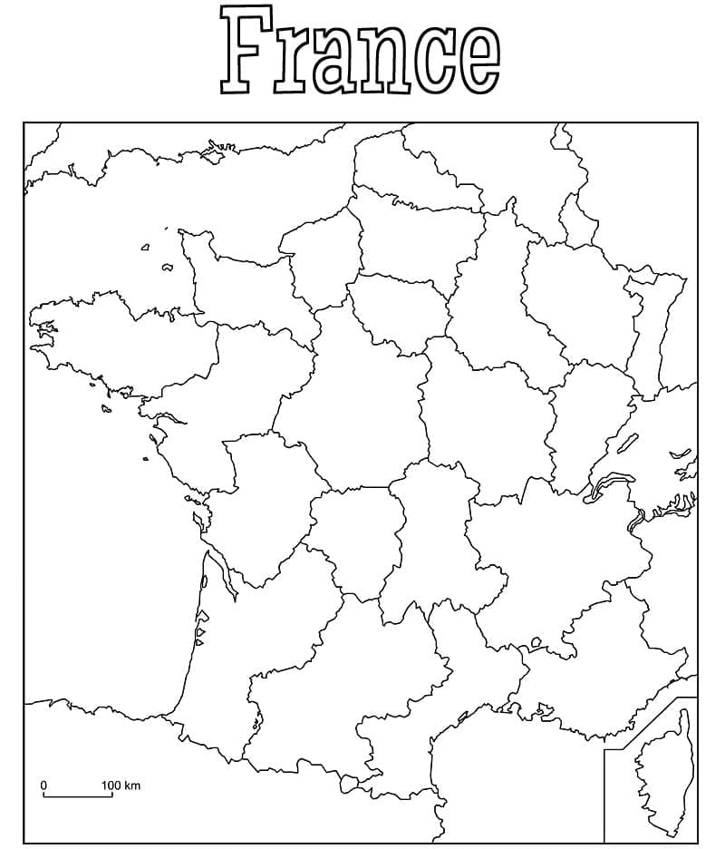 France map coloring page