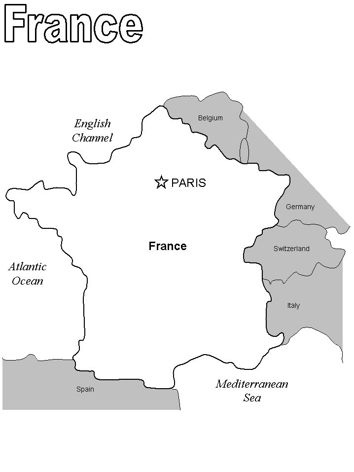 Map france coloring pages france for kids world thinking day france