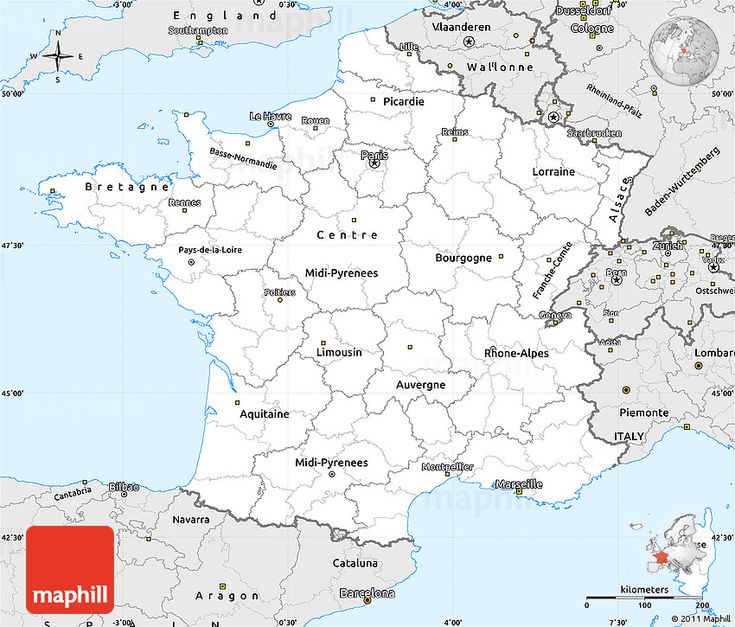 Silver style simple map of france france map map printable coloring pages